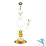 Tsunami Glass Water Pipe Sprinkler Donut - 17.5 Inches - 1095 Grams - Clear Amber
