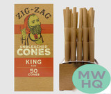 Zig-Zag Unbleached Paper Cones - Pack of 50