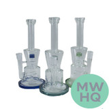 Glass Water Pipe Showerhead & Incline Perc - 558 Grams - 11.30 Inches - Assorted Colors [LZ-091]