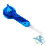 Stratus 2 In 1 Silicone Pipe For Dry & Wax - 70 Grams - 4.5 Inches - Blue Marble