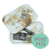 Benji Metal Tray With Magnetic Lid + Pre-Rolled Cones + Rolling Papers Kit