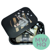 Benji Metal Tray With Magnetic Lid + Pre-Rolled Cones + Rolling Papers Kit