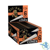Zig-Zag 1 1/4 Size Pre-Rolled Cone Rolling Papers - Pack of 6 - Display of 24 Packs - Ultra Thin