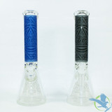 GB Glass Water Pipe Sand Blasted All Seer Frosted Design - 895 Grams - 14 Inches