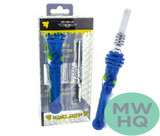 Stratus 4.5" Silicone Bee Honey Dipper With 14mm Quartz Straw