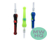 Stratus 4.5" Silicone Bee Honey Dipper With 14mm Quartz Straw