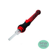 Stratus 4.5" Silicone Bee Honey Dipper With 14mm Quartz Straw