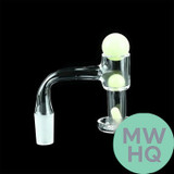 Dragon Glass Quartz Banger With Terp Slurper Vacuum With 3 Solid Color Terp Pearls & Frosted Joint - 90 Degree Angle [DQF-013]