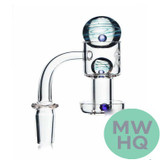Dragon Glass Quartz Banger With Terp Slurper Vacuum With 3 Marble Design Terp Pearls & Frosted Joint - 90 Degree Angle [DQF-014]