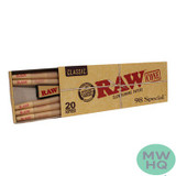 RAW Classic 98 Special Pre-Rolled Cones - Pack of 20 Cones - Display of 12 Packs