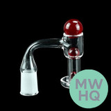 Dragon Glass Quartz Banger With Terp Slurper Vacuum With 3 Terp Pearls & Frosted Joint - 90 Degree Angle [DQF-015]