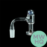 Dragon Glass Quartz Banger With Terp Slurper Vacuum With 3 Dichro Galaxy Terp Pearls & Frosted Joint - 90 Degree Angle [DQF-012]