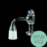 Dragon Glass Quartz Banger With Terp Slurper Vacuum With 3 Dichro Galaxy Terp Pearls & Frosted Joint - 90 Degree Angle [DQF-012]