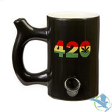 Roast & Toast Ceramic Mug 420 Design by Fashioncraft - Large - Black 420 Rasta