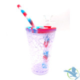 Silicone Slushy Cup To-Go 8 Inches Water Pipe - Assorted Colors