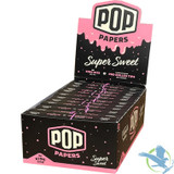 Pop Papers Authentic French Paper Ultra Thin + Pre-Rolled Tips - Display of 24 Packs - Black Display -Super Sweet