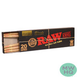 RAW Classic Natural Slow Burning Cone Rolling Papers - Pack of 20 - Display of 12 Packs