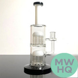 Glass Water Pipe Thick Base With 2 Tree Perc & Straight Neck - 726 Grams - 12 Inches [WCG30-0055]