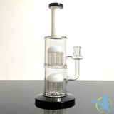 Glass Water Pipe Thick Base With 2 Tree Perc & Straight Neck - 726 Grams - 12 Inches [WCG30-0055]