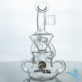 Tsunami Glass Water Pipe Sprinkler Recycler With Diffused Downstem - 315 Grams - 7.5 Inches