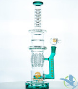 Tsunami Glass Water Pipe Grenade Turbine & Matrix Percs - 649 Grams - 12.5 Inches