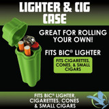 Smokezilla Plastic Lighter & Cig Case - Assorted Colors - Display of 24