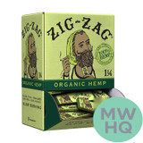 Zig-Zag Slow Burning Organic Hemp Rolling Papers - 1 1/4 Size - Booklet of 32 - Display of 48 Booklets