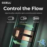 CCELL Palm Pro 500mAh Variable Voltage 510 Thread Battery With Type-C Cable Features