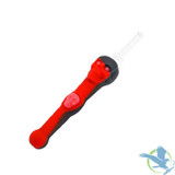 Stratus Silicone Skull Dipper Glow In The Dark With 14MM Quartz Tip - Crimson