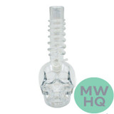 Glass Water Pipe Skull Design With Spiral Hand Grip - 830 Grams - 10.5 Inches - Assorted Colors [10SK]