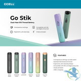 CCELL Go Stik 280mAh Dual-Heat 510 Thread Rechargeable Battery 