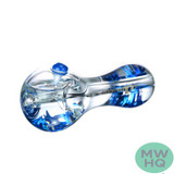 Dragon Glass Hand Pipe Glycerin Coil Stars Design Spoon - 125 Grams - 4.50 Inches - Assorted Colors [DGH-038]