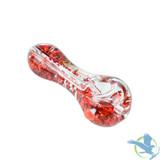Dragon Glass Hand Pipe Glycerin Coil Stars Design Spoon - 125 Grams - 4.50 Inches - Assorted Colors [DGH-038]