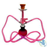 Zebra Smoke M16 Pumpkin Base 14 Inch Double Hose Hookah - Assorted Colors - Pink
