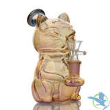 Shadow Glass Cat Design Mini Water Pipe - 230 Grams - 6 Inches - Assorted Colors [SGE-034