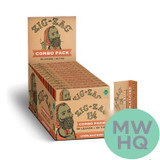 Zig-Zag Slow Burning Rolling Papers & Tips Combo Pack - 1 1/4 Size - Display of 24 Booklets