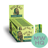 Zig-Zag Slow Burning Rolling Papers & Tips Combo Pack - 1 1/4 Size - Display of 24 Booklets