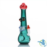 Dragon Glass Hand Pipe Mushroom Design Spoon - 100 Grams - 6 Inches - Assorted Colors [DGH-098]