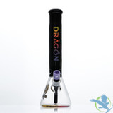 Dragon Platinum Water Pipe Beaker Base With Ice Catcher + Diffused Downstem & Straight Neck - 1200 Grams - 16 Inches [DGB-065] - Black