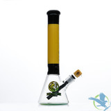 Dragon Platinum Water Pipe Beaker Base With Ice Catcher + Diffused Downstem & Straight Neck - 1200 Grams - 16 Inches [DGB-065] - Yellow