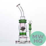 Shadow Glass Water Pipe Thick Base + Bent Neck & Circ Perc - 900 Grams - 14 Inches [SGC-005]