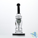 Shadow Glass Water Pipe Thick Base + Bent Neck & Circ Perc - 900 Grams - 14 Inches [SGC-005] - Black