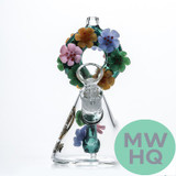 Dragon Platinum Water Pipe Floral Wreath Design & Diffused Downstem - 5.9 Inches - 300 Grams - Assorted Colors [WPE-021]