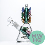 Dragon Platinum Water Pipe Floral Wreath Design & Diffused Downstem - 5.9 Inches - 300 Grams - Assorted Colors [WPE-021]