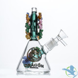 Dragon Platinum Water Pipe Floral Wreath Design & Diffused Downstem - 5.9 Inches - 300 Grams - Assorted Colors [WPE-021]