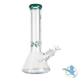 The Kind Glass Water Pipe With Ice Catcher & Diffused Downstem - 9MM - 1000 Grams - 12 Inches - Green (Straight Beaker)