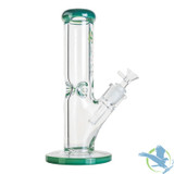 The Kind Glass Water Pipe With Ice Catcher & Diffused Downstem - 9MM - 900 Grams - 10 Inches - Green (Straight Tube)