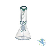 The Kind Glass Water Pipe With Ice Catcher & Diffused Downstem - 9MM - 900 Grams - 10 Inches - Green (Bent Beaker)