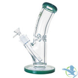 The Kind Glass Water Pipe With Ice Catcher & Diffused Downstem - 9MM - 900 Grams - 10 Inches - Green (Bent Tube)
