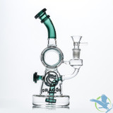 Dragon Platinum Water Pipe Orbital Design Bent Neck Recycler & Circ Perc - 400 Grams - 9.5 Inches - Assorted Colors [WPE-019]